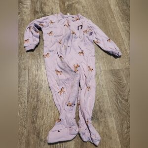 Charming Lavender Baby Pajama with Horse Design
